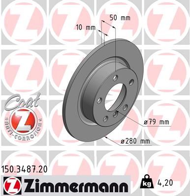 Brake Disc ZIMMERMANN 150.3487.20