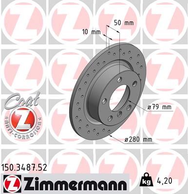 Гальмівний диск ZIMMERMANN 150.3487.52