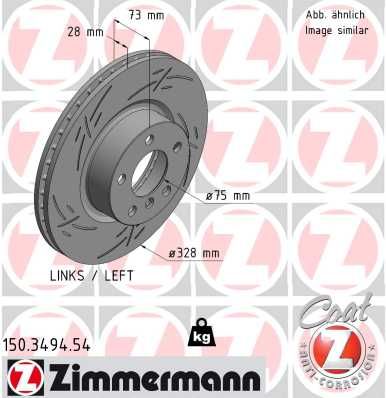 Stabdžių diskas ZIMMERMANN 150.3494.54