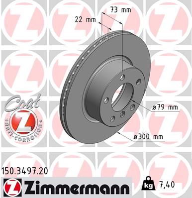 Stabdžių diskas ZIMMERMANN 150.3497.20