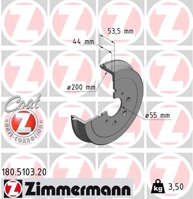 Brake Drum ZIMMERMANN 180.5103.20