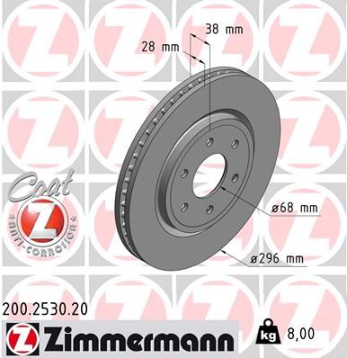 Brake Disc ZIMMERMANN 200.2530.20