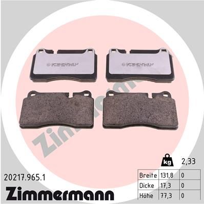 Brake Pad Set, disc brake ZIMMERMANN 20217.965.1
