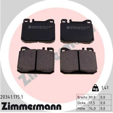 Brake Pad Set, disc brake ZIMMERMANN 20341.175.1