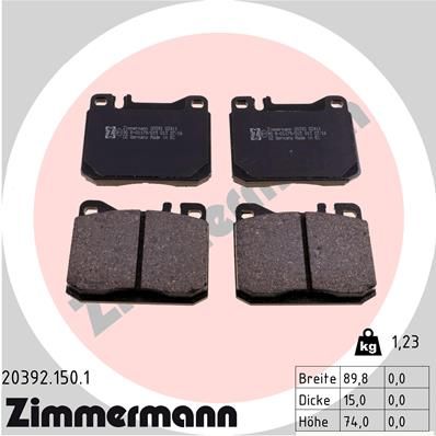 Brake Pad Set, disc brake ZIMMERMANN 20392.150.1