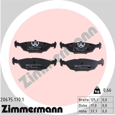 Brake Pad Set, disc brake ZIMMERMANN 20675.170.1