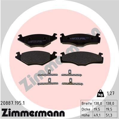 Brake Pad Set, disc brake ZIMMERMANN 20887.195.1