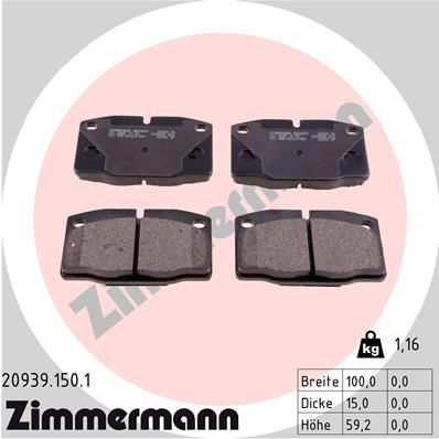 Brake Pad Set, disc brake ZIMMERMANN 20939.150.1