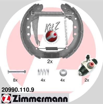 Stabdžių trinkelių komplektas ZIMMERMANN 20990.110.9