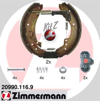 Stabdžių trinkelių komplektas ZIMMERMANN 20990.116.9