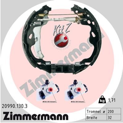 Комплект гальмівних колодок ZIMMERMANN 20990.130.3