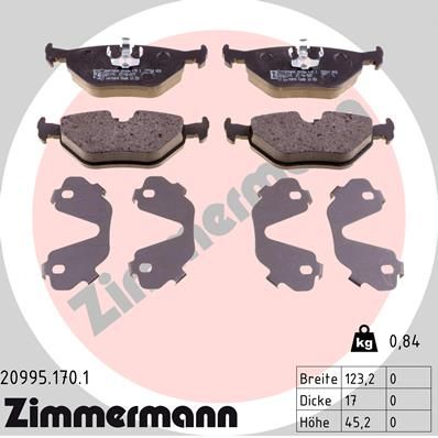 Brake Pad Set, disc brake ZIMMERMANN 20995.170.1