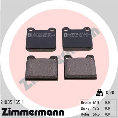 Brake Pad Set, disc brake ZIMMERMANN 21035.155.1