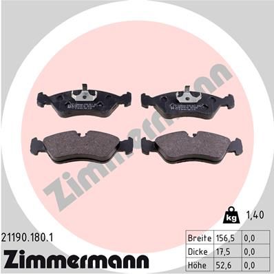 Brake Pad Set, disc brake ZIMMERMANN 21190.180.1