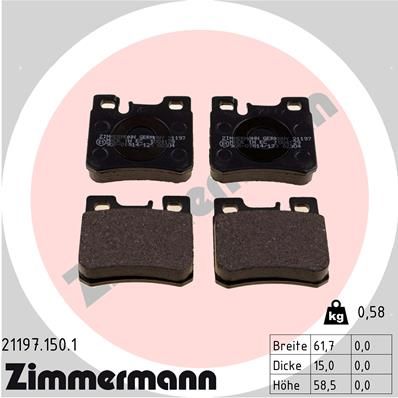 Brake Pad Set, disc brake ZIMMERMANN 21197.150.1