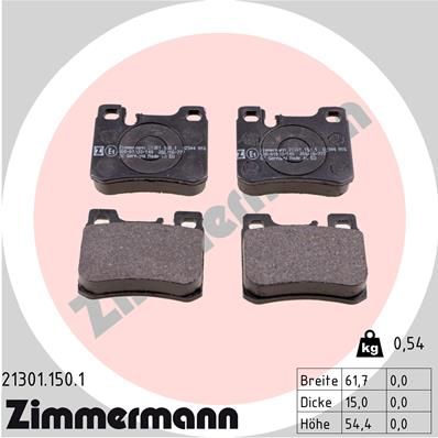 Brake Pad Set, disc brake ZIMMERMANN 21301.150.1