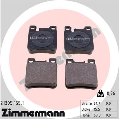 Brake Pad Set, disc brake ZIMMERMANN 21305.155.1