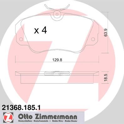 Brake Pad Set, disc brake ZIMMERMANN 21368.185.1