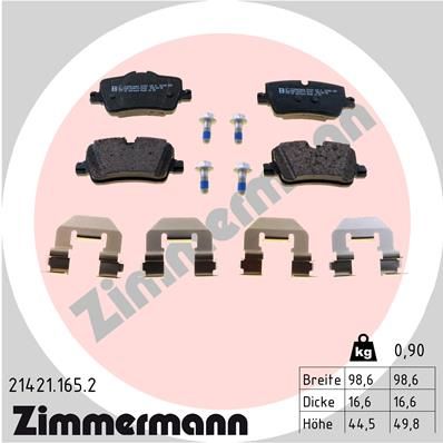 Brake Pad Set, disc brake ZIMMERMANN 21421.165.2