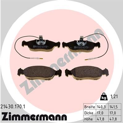 Brake Pad Set, disc brake ZIMMERMANN 21430.170.1