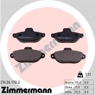 Brake Pad Set, disc brake ZIMMERMANN 21436.170.2