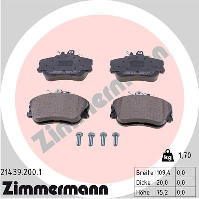 Brake Pad Set, disc brake ZIMMERMANN 21439.200.1