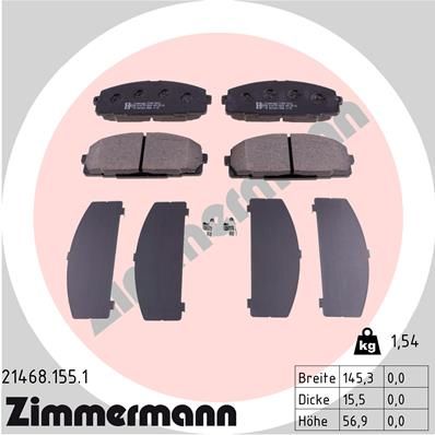 Brake Pad Set, disc brake ZIMMERMANN 21468.155.1