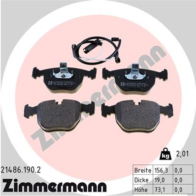 Brake Pad Set, disc brake ZIMMERMANN 21486.190.2