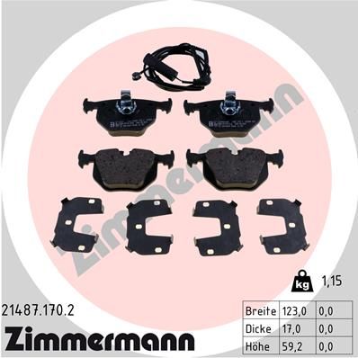 Brake Pad Set, disc brake ZIMMERMANN 21487.170.2