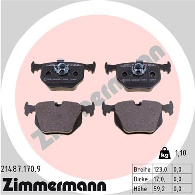 Brake Pad Set, disc brake ZIMMERMANN 21487.170.9