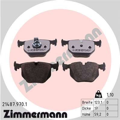 Brake Pad Set, disc brake ZIMMERMANN 21487.970.1