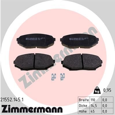 Brake Pad Set, disc brake ZIMMERMANN 21552.145.1