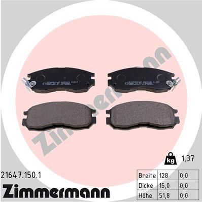 Brake Pad Set, disc brake ZIMMERMANN 21647.150.1