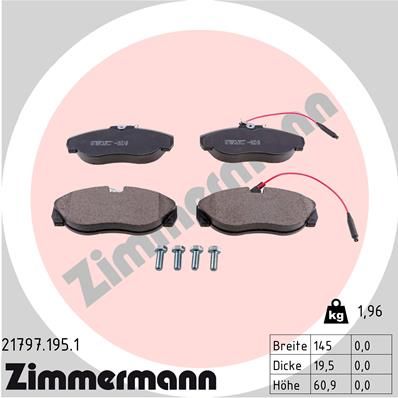 Brake Pad Set, disc brake ZIMMERMANN 21797.195.1