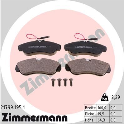 Brake Pad Set, disc brake ZIMMERMANN 21799.195.1