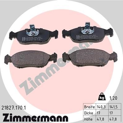 Brake Pad Set, disc brake ZIMMERMANN 21827.170.1