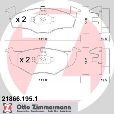 Brake Pad Set, disc brake ZIMMERMANN 21866.195.1