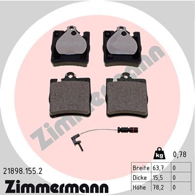 Brake Pad Set, disc brake ZIMMERMANN 21898.155.2