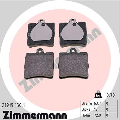 Brake Pad Set, disc brake ZIMMERMANN 21919.150.1