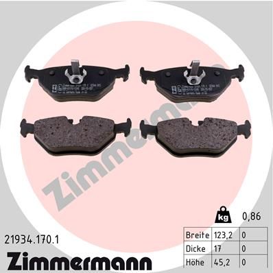 Brake Pad Set, disc brake ZIMMERMANN 21934.170.1