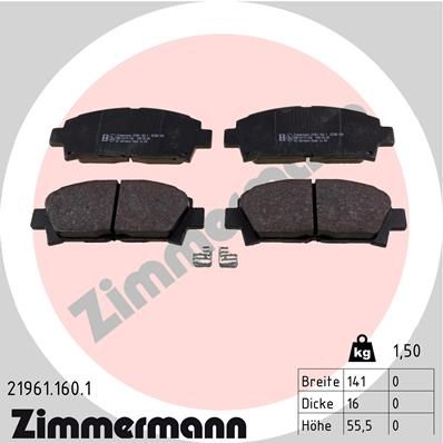 Brake Pad Set, disc brake ZIMMERMANN 21961.160.1