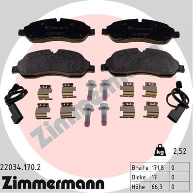 Brake Pad Set, disc brake ZIMMERMANN 22034.170.2