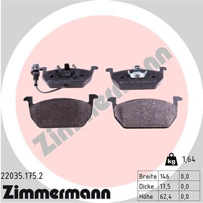 Brake Pad Set, disc brake ZIMMERMANN 22035.175.2