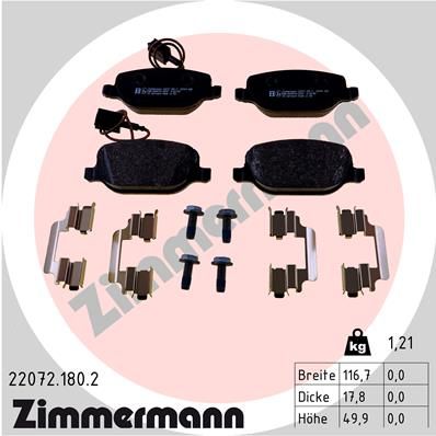 Brake Pad Set, disc brake ZIMMERMANN 22072.180.2