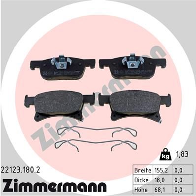 Brake Pad Set, disc brake ZIMMERMANN 22123.180.2