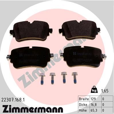 Brake Pad Set, disc brake ZIMMERMANN 22307.168.1