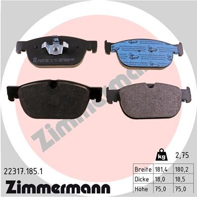 Brake Pad Set, disc brake ZIMMERMANN 22317.185.1