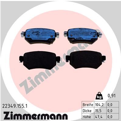 Brake Pad Set, disc brake ZIMMERMANN 22349.155.1