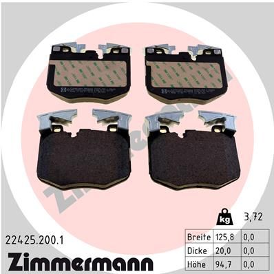 Brake Pad Set, disc brake ZIMMERMANN 22425.200.1