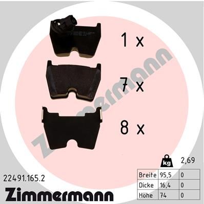 Brake Pad Set, disc brake ZIMMERMANN 22491.165.2